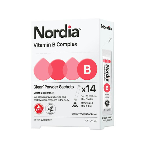 Nordia Vitamin B Complex Clean Powder Sachets for Energy and Vitality 14  42G