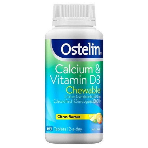 Ostelin Calcium & Vitamin D3 Chewable Citrus Flavour 60 Tablets