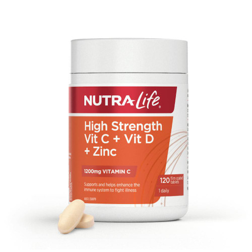 Nutra-Life High Strength Vit C + Vit D + Zinc 120 Tablets