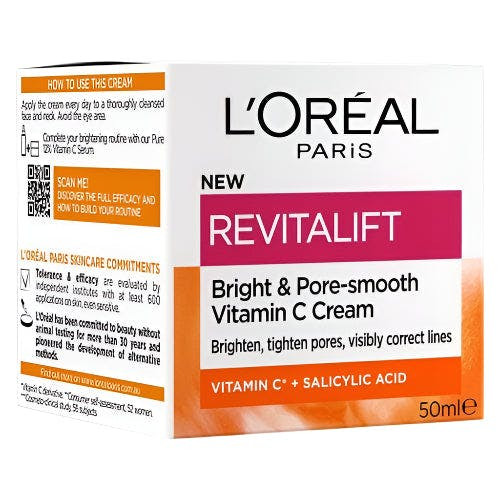 Loreal Revitalift Bright & Pore-Smooth Vitamin C Cream 50ML