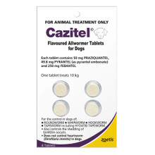 Cazitel Flavoured Allwormer Tablets For Dogs 10kg/tab (4 Tablet Pack)