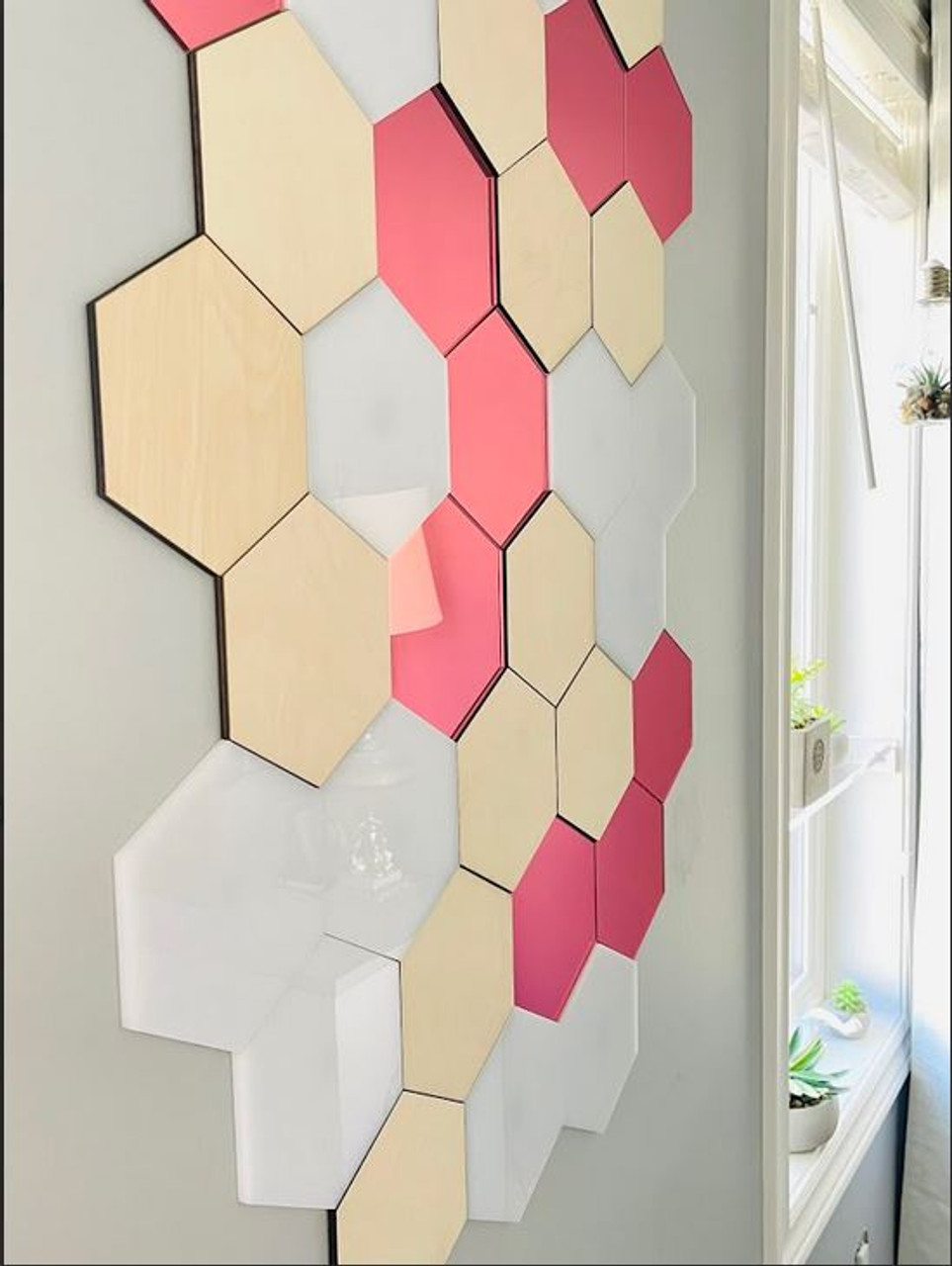 Hexagon Mirror Mosaic Tiles Hexagonal Mirror Pieces for Craft Projects 