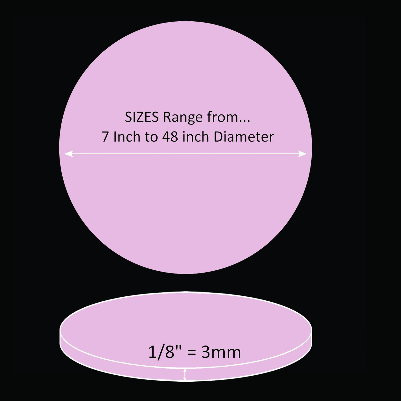 ONE Brand Frosted Acrylic Round Disc - 18 Inch Diameter, 1/4 Inch Thick, Laser Cut Smooth Edge For Crafts - View #3