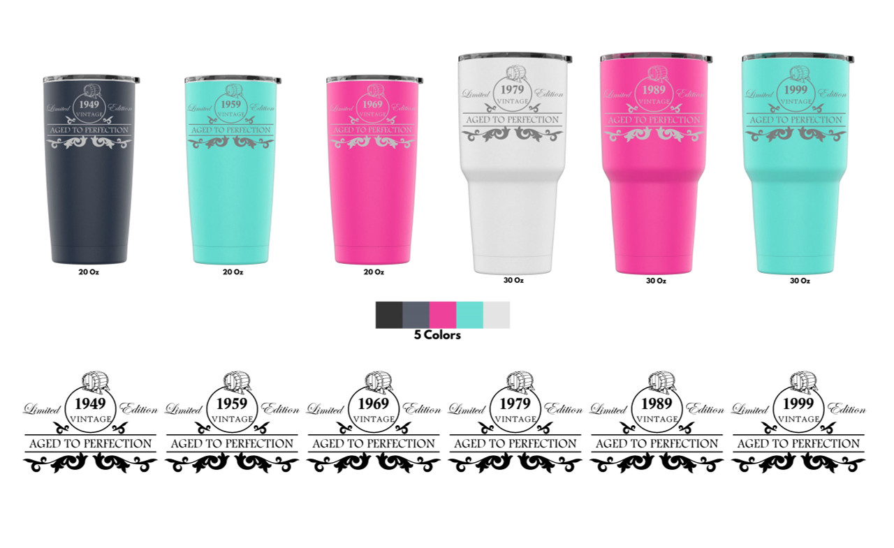 30oz Pink Bright Gloss Stainless Steel Tumbler