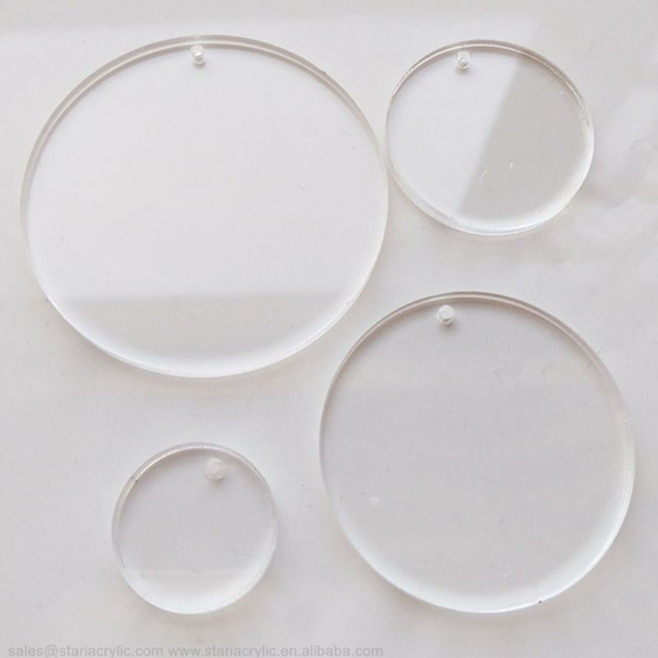 100 Laser Cut Clear Acrylic Blank Round Discs Smooth Edge