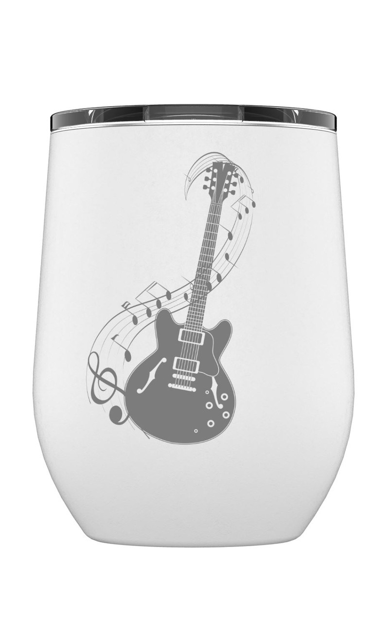 Laser Engraved Electric Guitar With Musical Notes Stainless Steel Powder  Coated Tumbler + Splash Proof Lid + 2 Straws*, Triple Wall Vacuum  Insulated, Coffee Cup Travel Mug