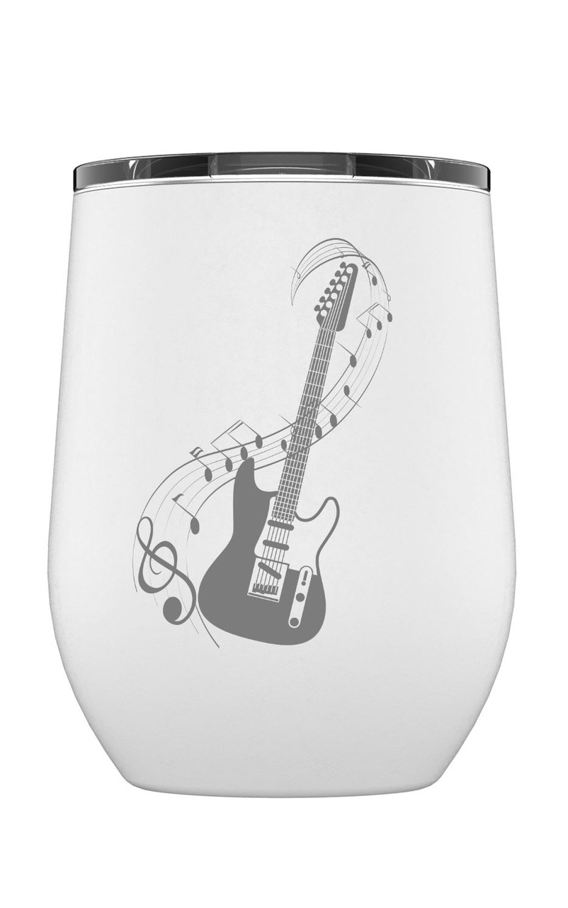 Laser Engraved Electric Guitar With Musical Notes Stainless Steel Powder  Coated Tumbler + Splash Proof Lid + 2 Straws*, Triple Wall Vacuum  Insulated, Coffee Cup Travel Mug