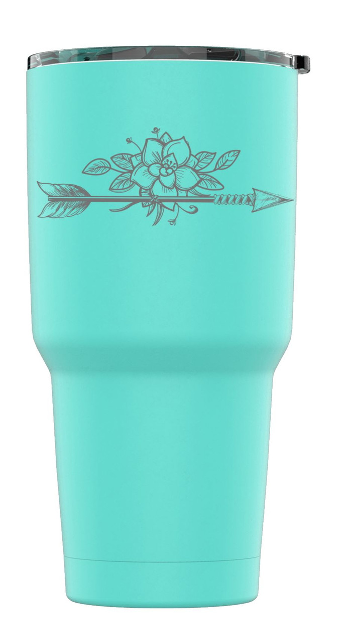 Engraved Glass Tumbler With Straw and Lid, Boho Style Tumbler