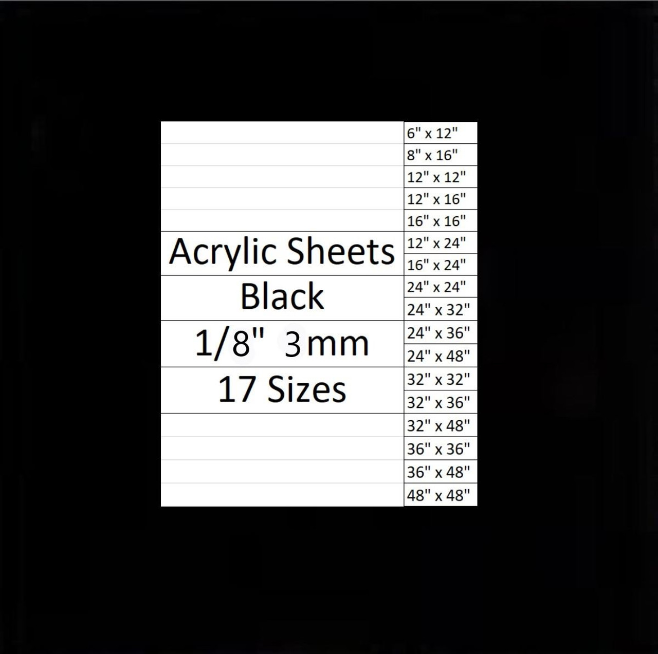 3mm Crafts Shelves 24” x 48” DIY Display Projects Easy to Cut Plastic Plexi Glass with Protective Paper for Signs Black Cast Acrylic Plexiglass Sheets 1/8” Thick
