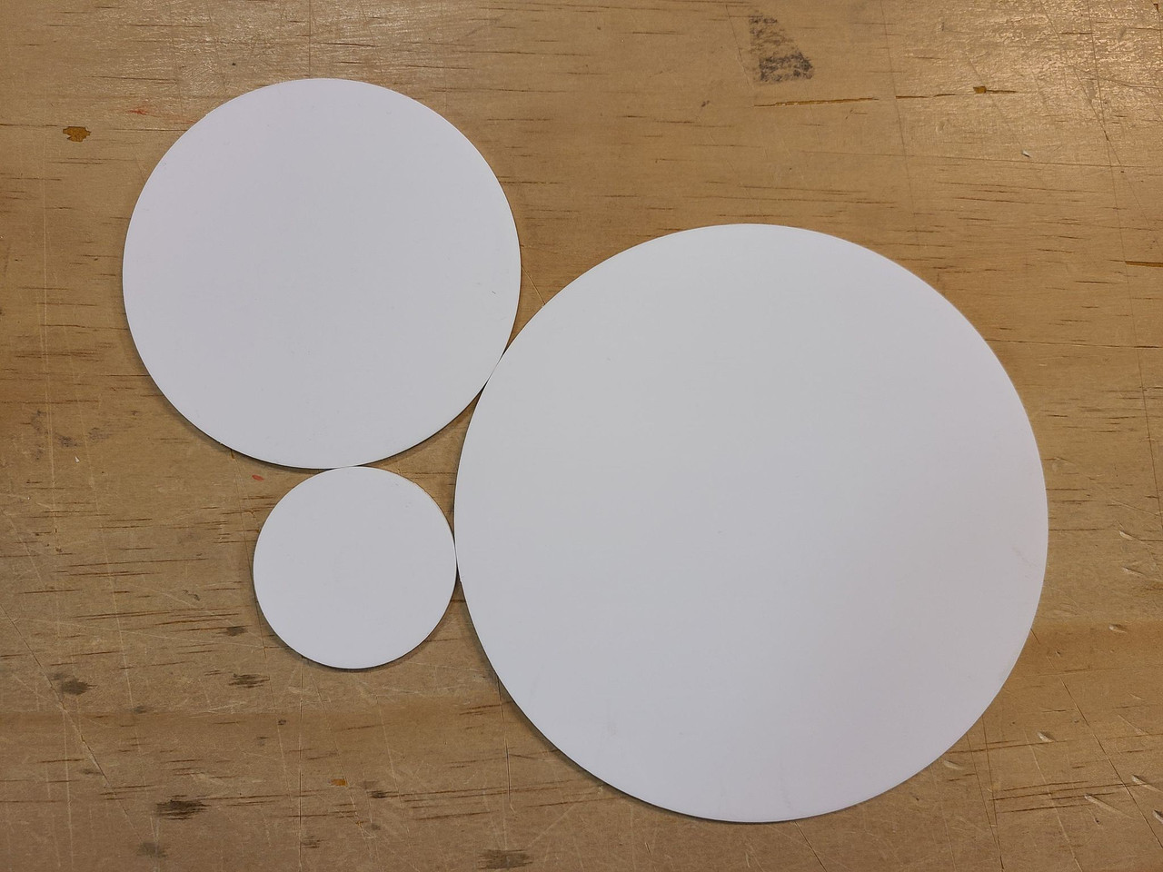 Click for More Sizes and Thickness White Acrylic Circle Blank Disc 10 Pieces 1/16 Thick White, 1.75 inch Diameter 