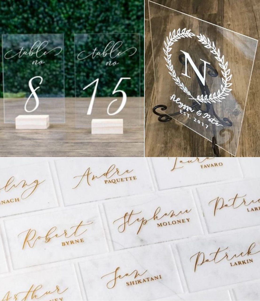 30 Laser Cut Frosted Acrylic Blank Shapes for Wedding Welcome or