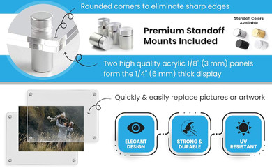 Clear acrylic floating picture frames