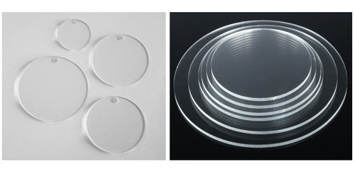 60 Laser Cut Clear Acrylic Blank Round Discs 5/64 inch (2 mm) Thick