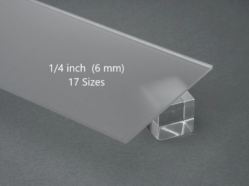 FROSTED Acrylic Plexiglass Sheet 1/4” (6 mm) Thick 17 Sizes
