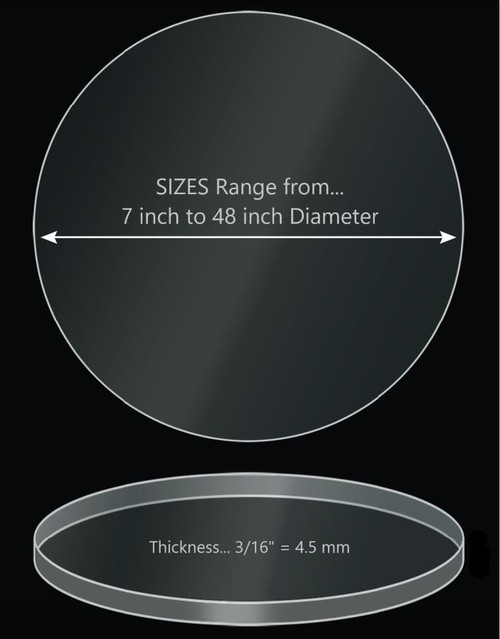 ONE Laser Cut CLEAR Acrylic Blank Round Disc: 3/16 inch (4.5 mm) thick