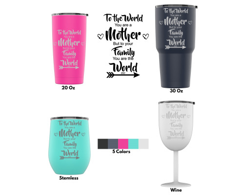 DAU To the World Mother Travel Tumbler with Splash Proof Lid