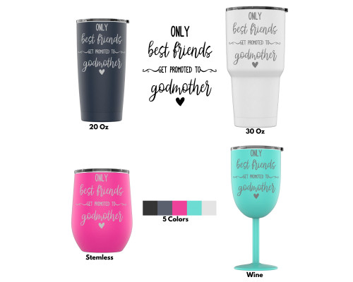 DAU Only Best Friends Get Promoted to Godmother Travel Tumbler with Splash Proof Lid