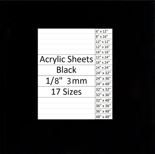 Black Cast Acrylic Plexiglass Sheets 1 4 Thick 6 Mm Easy To Cut Plastic Plexi Glass With Protective Paper For Signs Diy Display Projects Crafts Shelves