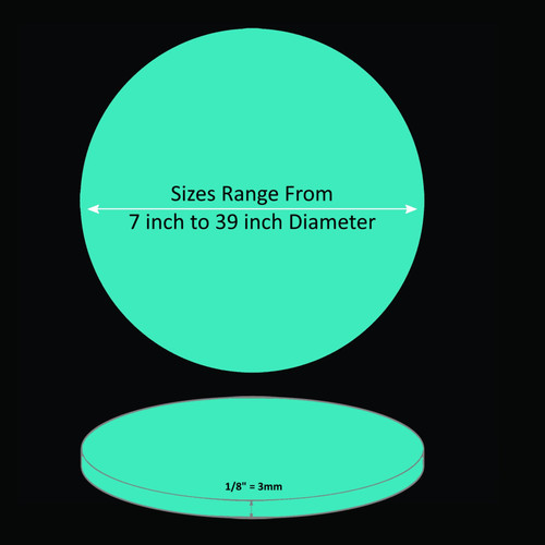 ONE Laser Cut LIGHT GREEN Acrylic Blank Round Disc: 1/8 inch (3 mm) thick