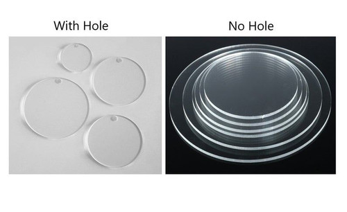 10 Clear Acrylic Blank Circle Sample Pack with or without holes