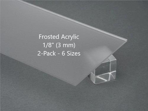 DAU 2 Pack Frosted Cast Acrylic Plexiglass Sheets 1/8 inch Thick (3mm)