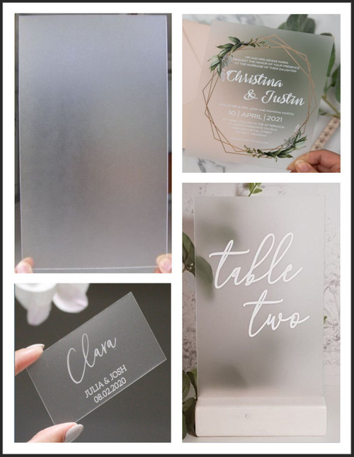 40 Laser Cut Frosted Acrylic Blank Shapes: Choose Size