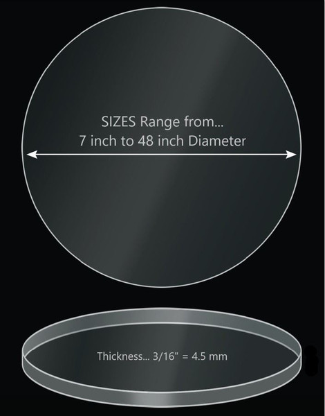 ONE Laser Cut CLEAR Acrylic Blank Round Disc: 3/16 inch (4.5 mm) thick