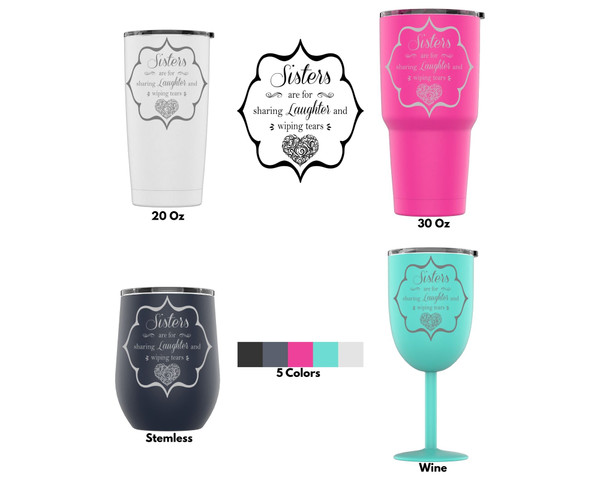 DAU Sisters Are For Sharing Laughter Travel Tumbler with Splash Proof Lid