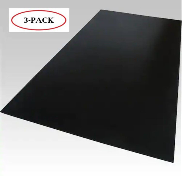 Black Cast Acrylic Plexiglass Sheets 12" x 24", [1/8" Thick (3mm)] - [3 Pack]