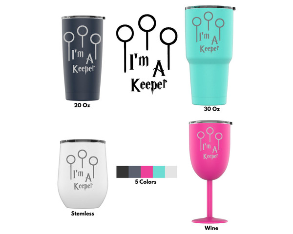 Laser Engraved I'm A Keeper Stainless Steel Powder Coated Tumbler + Splash Proof Lid + 2 Straws*, Triple Wall Vacuum Insulated, Mug Coffee Cup Travel Camping Work