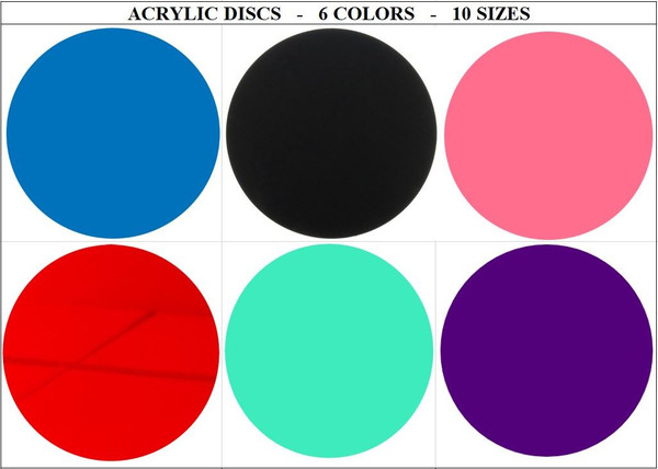 40 Laser Cut Color Acrylic Blank Round Discs with HOLE 1/8 inch (3 mm)