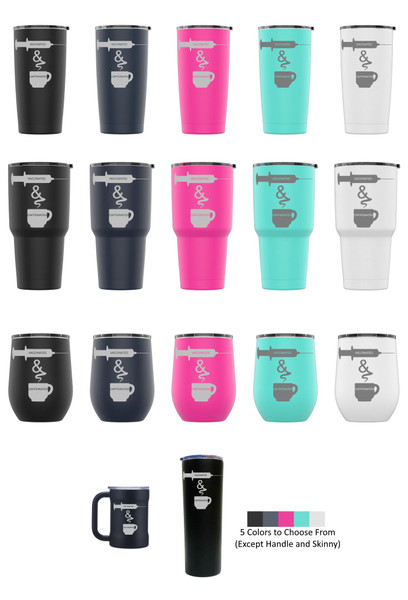 Laser Engraved VACCINATED & CAFFEINATED Stainless Steel Powder Coated Tumbler + Splash Proof Lid + 2 Straws*, Triple Wall Vacuum Insulated Mug Coffee Cup Travel