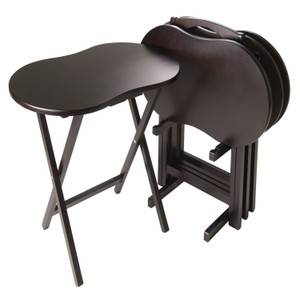 5-Piece TV Table Set in Espresso Finish with Peanut Shape Top Q280-5PTVTS10030