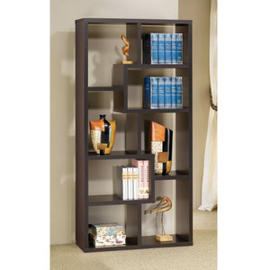 Modern Cube Contemporary Style Bookcase in Cappuccino Finish Q280-CBF127741