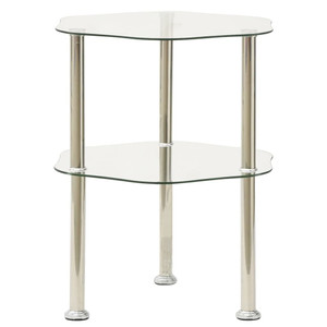 Side Table Transparent Tempered Glass Medium Modern Side Table A949-322790
