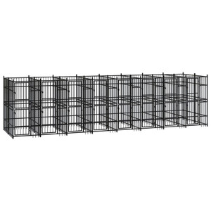 Dog Kennel Black Powder-coated steel Large Durable Dog Kennel A949-3097943