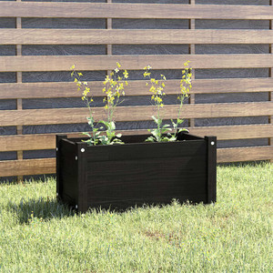 Garden Planter Black Solid pinewood 23.6 x 12.2 x 12.2 in Durable A949-810712