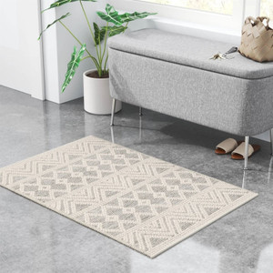 2-ft. x 3-ft. Hand Woven Wool Blend Grey Beige Ivory Persian Style Area Rug Q280-TBHFMR368175468
