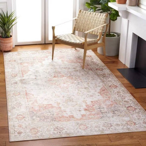 5 ft. x 8 ft. Traditional Persian Style Washable Boho Light Grey Red Area Rug Q280-FBERSMOR469283