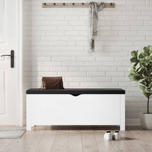 Storage Box White Engineered wood, Faux leather A949-3279326