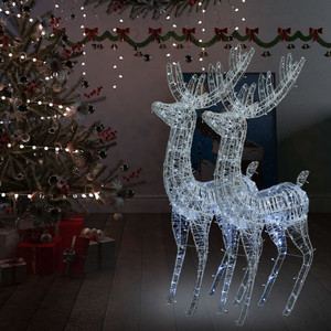 Christmas Reindeer Set of 2 Cool White Acrylic XXL A949-3154357