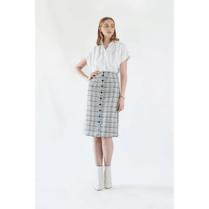 Luxe Plaid Tweed Pencil Skirt T575-V0671384245