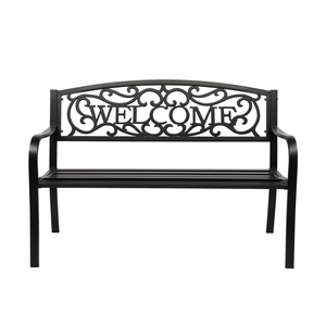 50" Outdoor Welcome Backrest Cast Iron&PVC Bench T575-S0671347944
