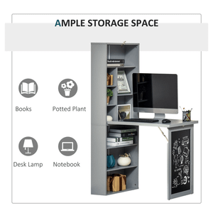 Wall Mount Desk Cabinet-Grey T575-S0671381541