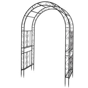 134*59*213cm Double Layer Iron Art Arc Top Iron Arch Black T575-S0671273041