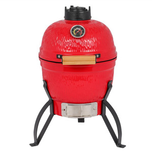13in Round Ceramic Charcoal Grill Orange T575-S0671296495
