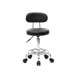 Round Shape Adjustable Salon Stool with Back and Line Black T575-S0671274668