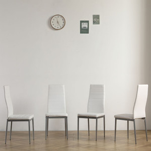4pcs backrest cushion horizontal sewing decoration PU leather dining chair round tube white cushion T575-S0671295930