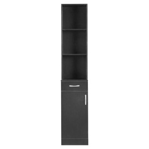 FCH MDF With Triamine One Door One Drawer Three Compartments High Cabinet Bathroom Wall Cabinet Bla T575-S0671281129