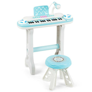 37-key Kids Electronic Piano Keyboard Playset-Blue - Color: Blue D681-TY578768BL